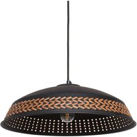 Beliani - Hängelampe Schwarz Eisen pu Leder Kuppel Schirm Modern Zeitgenössischer Stil von BELIANI