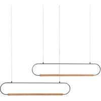 Hängeleuchte led Schwarz Metall 2-Flammig Länglich Oval Geometrisch Holzoptik Lange Kabel Modern Beleuchtung Esszimmer Schlafzimmer Wohnzimmer Hängeleuchte led Schwarz Metall 2-Flammig Länglich Oval Geometrisch Holzoptik Lange Kabel Modern Beleuchtung Esszimmer Schlafzimmer Wohnzimmer von BELIANI