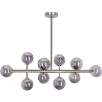 Hängeleuchte mit 10 silberfarbenen Stahllampen Wohnzimmer Esszimmer modern minimalistisch - Silber von BELIANI