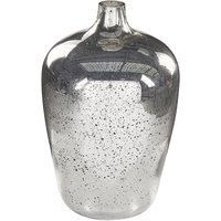 Blumenvase Silber 40 cm aus Glas mit glänzender Oberfläche Handgefertigt Wohnartikel Wohnung Zubehör Dekogefäß Rund Modern Glamourös Modern - Schwarz von BELIANI