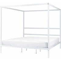 Himmelbett Weiß Metall 180 x 200 cm 4 Pfosten Elegant Modern Stilvoll Minimalistisch Designer Bett für Schlafzimmer - Weiß von BELIANI