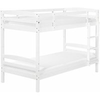 Hochbett Weiß Kiefernholz 2 Lattenroste 90 x 200 cm Leiter Modern Etagenbett für 2 Personen Schlafzimmer Ausstattung - Weiß von BELIANI