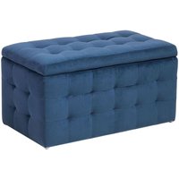 Beliani - Hocker Dunkelblau Samt Rechteckig mit Stauraum Deckel Steppung Modern Sitzbank Bettbank Fußbank Fußhocker Schemel Schlafzimmer Wohnzimmer von BELIANI