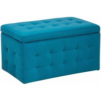 Hocker Marineblau Samt Rechteckig mit Stauraum Deckel Steppung Modern Sitzbank Bettbank Fußbank Fußhocker Schemel Schlafzimmer Wohnzimmer Flur - Blau von BELIANI