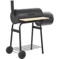 Beliani - Holzkohlegrill Schwarz aus Stahl mit Räucherkammer Smoker auf Rädern Tonnengrill Rollbar bbq Garten Outdoor Ausstattung Beliani - Holzkohlegrill Schwarz aus Stahl mit Räucherkammer Smoker auf Rädern Tonnengrill Rollbar bbq Garten Outdoor Ausstattung von BELIANI