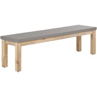 Beliani - Bank Grau / Heller holzfarbton Faserzement / Akazienholz 160 cm Indoor & Outdoor Garten Schlafzimmer Wohnzimmer - Heller Holzfarbton von BELIANI