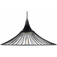 Hängeleuchte Schwarz Metall Glühbirnen-Optik geschwungener Schirm mit Gitter in Trichterform für Wohnzimmer Esszimmer Minimalistischer Stil - Schwarz von BELIANI