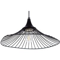 Hängeleuchte Schwarz Metall Glühbirnen-Optik Schirm mit Gitter in Trichterform für Wohnzimmer Esszimmer Minimalistischer Stil - Schwarz von BELIANI