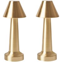 Kabellose LED Tischlampe 2er Set JOANES mit Dimmer Metall Gold Kabellose LED Tischlampe 2er Set JOANES mit Dimmer Metall Gold von BELIANI