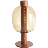 Kabellose Tischlampe Braun Metall Wiederaufladbar Akku Touch Funktion led Dimmer Dimmfunktion usb Kabel Tischleuchte Modernes Design von BELIANI