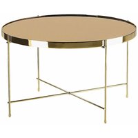 Kaffeetisch Gold/Goldbraun Glas Eisen rund ⌀ 63 cm Klassisch Elegant Multifunktional Wohnzimmer - Gold von BELIANI