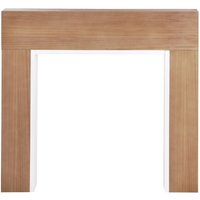 Kaminumrandung Hellbraun u. Weiß MDF-Platte mit Sockel Schmal Retro Stil Klassisch Kaminkonsole Kaminattrappe Wohnzimmer Schlafzimmer Flur von BELIANI