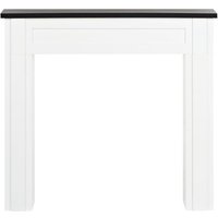 Beliani - Kaminumrandung Weiß u. Schwarz MDF-Platte mit Sockel Schmal Retro Stil Klassisch Kaminkonsole Kaminattrappe Wohnzimmer Schlafzimmer Flur von BELIANI