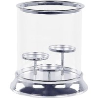 Kerzenhalter Silber aus Glas / Eisen mit hohe 24 cm Dreifach Glasschale elegantes und modernes Design - Silber von BELIANI