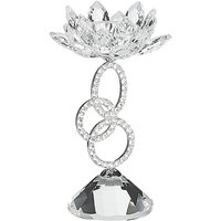 Kerzenständer OVIEDO Glas 19 cm Silber von BELIANI