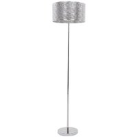 Stehlampe Silber Metall 147 cm runder Schirm Marokkanisches Design langes Kabel mit Schalter Boho Stil - Silber von BELIANI