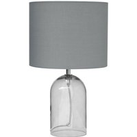 Tischlampe Grau Rauchglas 44 cm runder Stoffschirm Vasenform Kabel mit Schalter Minimalistisches Design - Transparent von BELIANI