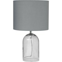 Beliani - Tischlampe Grau Rauchglas 44 cm runder Stoffschirm Vasenform Kabel mit Schalter Minimalistisches Design von BELIANI