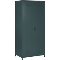 Kleiderschrank Dunkelgrau Metall 76 x 50 x 171 cm mit 2 Türen 3 herausnehmbaren Fächern und Kleiderstange Wohnzimmer Schlafzimmer Flur Büro von BELIANI