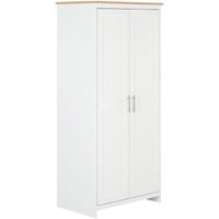 Beliani - Kleiderschrank Weiß Faserplatte 52 x 79 x 180 cm mit 2 Türen 2 herausnehmbaren Fächern und Kleiderstange Wohnzimmer Schlafzimmer Flur von BELIANI