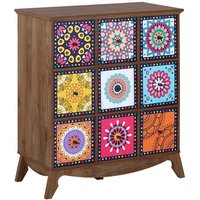 Kommode Bunt Dunkles Holzfarbton mdf Platte Faserplatte 92 x 79 x 40 cm Boho Zeitgenössisch Marokkanischer Viel Schubladen Wohnzimmer von BELIANI