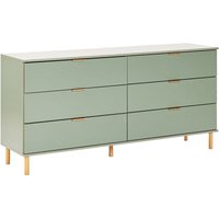 Kommode Grün Faserplatte mit 6 Schubladen Goldene Griffe Helle Holzfüße Modernes Retro-Design Mehrzweckkommode Sideboard für Schlafzimmer von BELIANI