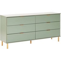 Kommode Grün Faserplatte mit 6 Schubladen Goldene Griffe Helle Holzfüße Modernes Retro-Design Mehrzweckkommode Sideboard für Schlafzimmer von BELIANI