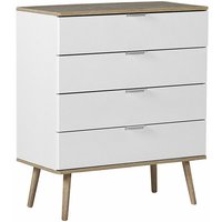 Kommode Weiß/heller Holzfarbton mdf Platte Kiefernholz 40 x 79 x 93 cm Modern Skandinavischer Stil Geräumige Schubladen Wohnzimmer - Heller von BELIANI