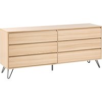 Kommode hellbraun Spanplatte 6 Schubladen 160 x 40 cm minimalistisches Design Schlafzimmer von BELIANI