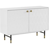 Kommode weiß mdf Platte Spanplatte Metall 82 x 120 x 40 cm Modern Mit Muster Stabiles Gestell Klein Und Kompakt Praktisch Wohnzimmer von BELIANI