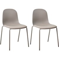 Konferenzstühle 2er Set Taupe aus Kunststoff Stoffsitz Metallbeine Stapelbar Büromöbel Modernes Design Konferenzstühle 2er Set Taupe aus Kunststoff Stoffsitz Metallbeine Stapelbar Büromöbel Modernes Design von BELIANI