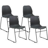 Konferenzstuhl 4er Set Dunkelgrau aus Kunststoff Ohne Armlehnen Modernes Design Stapelbar Stühle für Esszimmer Büro von BELIANI
