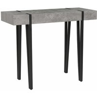 Konsolentisch Grau Schwarz 40 x 100 cm mdf Tischplatte Metallgestell Betonoptik Rechteckig Industriell - Schwarz von BELIANI