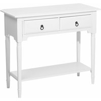 Konsolentisch Weiß 38 x 91 cm 2 Schubladen mdf Tischplatte Gefärbt Rechteckig Landhausstil - Weiß von BELIANI