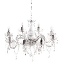 Kronleuchter Transparent Metall 8-flammig mit Kristallen aus Acrylglas Venezianischer Glamour Stil Wohnzimmer Esszimmer Beleuchtung Ausstattung von BELIANI