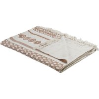 Kuscheldecke Beige / Braun Baumwolle 130 x 180 cm geometrisches Muster afrikanischer Print und Quasten für Bett Sofa Couch Sessel Wohnzimmer Kuscheldecke Beige / Braun Baumwolle 130 x 180 cm geometrisches Muster afrikanischer Print und Quasten für Bett Sofa Couch Sessel Wohnzimmer von BELIANI