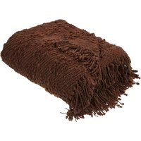 Beliani - Decke Braun aus Baumwolle Acryl 220 x 240 cm mit Quasten Fransen Tagesdecke Kuscheldecke Wohndecke Wohnaccessoires Wohnzimmer Schlafzimmer von BELIANI