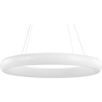 Led Hängelampe Weiß Stahl u. Acryl ø 60 cm Rund Ringform mit Langem Kabel Modern für Flur Küche Esstisch Wohnküche Hohe Decken Innenräume - Weiß von BELIANI