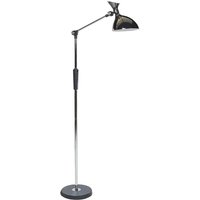 LED-Stehlampe Silber Metall und Kunststoff 169 cm Dimmbar cct Verstellbarer Arm und Schirm Moderne Beleuchtung Bogenlampe Heim Büro - Schwarz von BELIANI