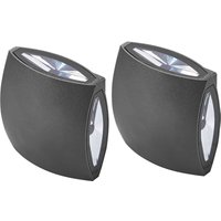 LED Wandlampe für den Außenbereich 2er Set Schwarz Aluminium und Glas 4-Flammig Quadratisch 11 cm Extern Modernes Design Garten Terrasse LED Wandlampe für den Außenbereich 2er Set Schwarz Aluminium und Glas 4-Flammig Quadratisch 11 cm Extern Modernes Design Garten Terrasse von BELIANI