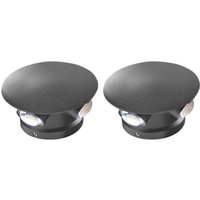 Led Wandlampe für den Außenbereich 2er Set Schwarz Aluminium und Glas 4-Flammig Rund ⌀ 10 cm Extern Modernes Design Garten Terrasse von BELIANI