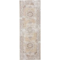 Läufer Teppich Beige Baumwolle 60 x 180 cm Kurzflor Orientalisches Muster Maschinengewebt Rechteckig - Beige von BELIANI