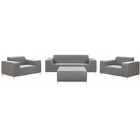 Beliani - Lounge 5er Set Grau Dekorativ Loungeset Praktisch Klassisch weißes Untergestell Traditionelles Design - Weiß von BELIANI