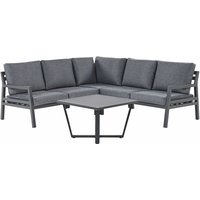 Gartenset / Loungeset Dunkelgrau 5-Sitzer mit Gartentisch aus Aluminium Inkl. Polyester Auflagen Garten-, Terrasse-Zubehör Outdoor Modern - Grau von BELIANI