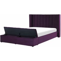 Polsterbett Violett 140 x 200 cm aus Samtstoff mit Stauraum Elegantes Doppelbett Modernes Design - Violett von BELIANI