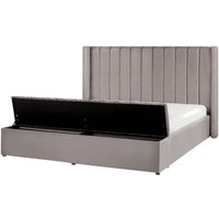 Polsterbett Grau 180 x 200 cm aus Samtstoff mit Stauraum Elegantes Doppelbett Modernes Design - Grau von BELIANI