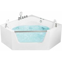 Whirlpool-Badewanne Weiß Sanitäracryl 150 x 150 cm Eckmodell mit Sichtfenster Massagefunktion spa für 1 Person Modern Badezimmer Ausstattung - Weiß von BELIANI