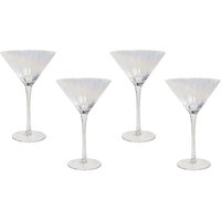 Beliani - Martinigläser 4er Set Transparent Schimmernd Geriffelt 220 ml 22 cl Fassungsvermögen Mundgeblasen Cocktailgläser Glaswaren Gläser von BELIANI