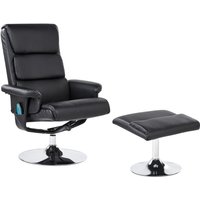 Beliani - Massagesessel mit Fußhocker Schwarz Kunstleder Drehbar Heizfunktion Liegefunktion Timer Fernbedienung Modern für Büro Arbeitszimmer Beliani - Massagesessel mit Fußhocker Schwarz Kunstleder Drehbar Heizfunktion Liegefunktion Timer Fernbedienung Modern für Büro Arbeitszimmer von BELIANI