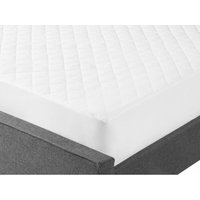 Matratzentopper Weiß Japara Baumwolle und Mikrofaser 180 x 200 cm mit Gummizug an den Ecken Versteppt Matratzenschutz Auflage für Doppelbett von BELIANI